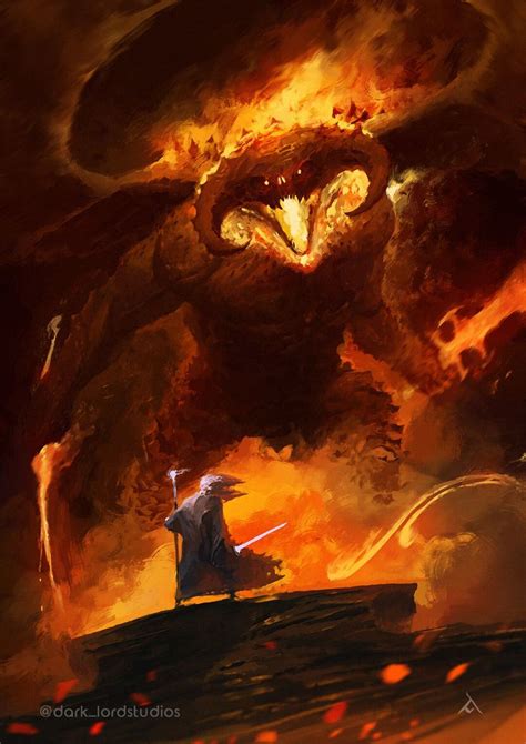 Gandalf vs Balrog Art Print