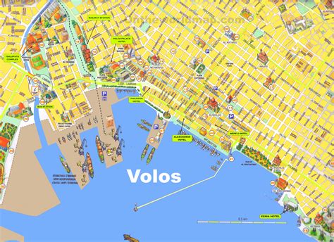 Volos old town map