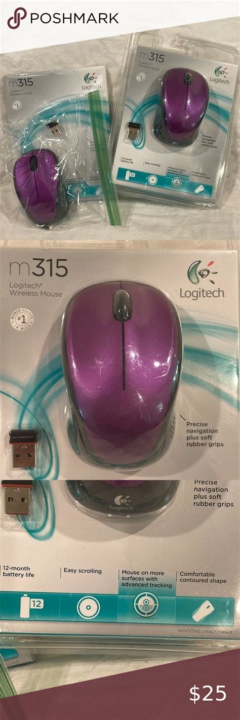 Purple wireless mouse logitech M315 | Logitech, Wireless mouse ...