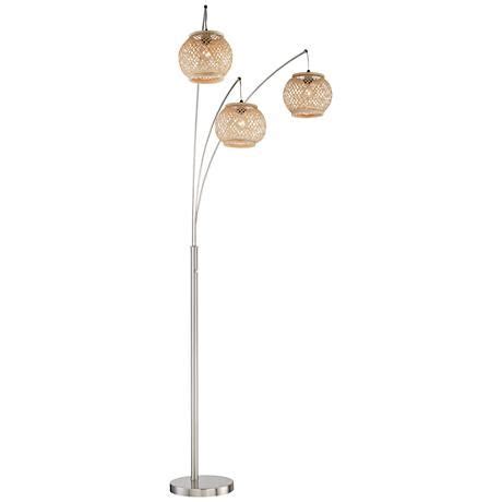 Lite Source Evangeline Rattan 3-Light Arc Floor Lamp - #1N799 | LampsPlus.com | Arc floor lamps ...