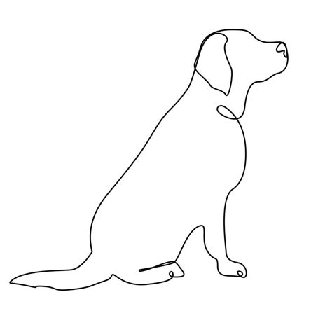 continuous line drawing of cute dog 3560552 Vector Art at Vecteezy