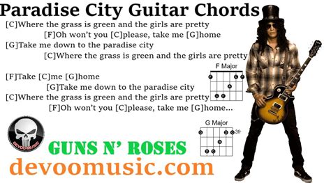 Paradise City Easy Guitar Chords By Guns N' Roses 1988 - GUITAR KNOWLEDGE