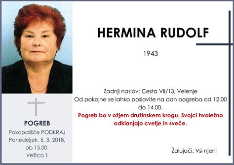 HERMINA RUDOLF, Podkraj, 5. 3. 2018