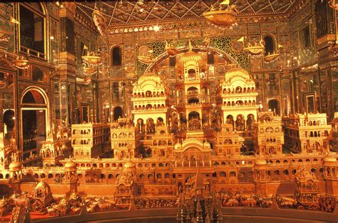 Gold carving of the ancient city of Ayodhya at the Ajmer Jain temple ...