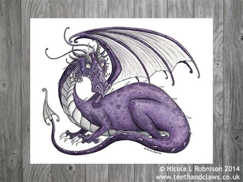 Purple Dragon Fantasy Art Dragon Illustration by TeethandClaws