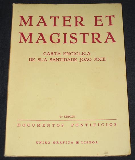 Livraria Alfarrabista Eu Ando A Ler: Livro Mater et Magistra Carta ...