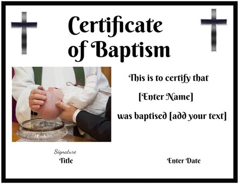 Free Printable Baptism Certificate | Customizable