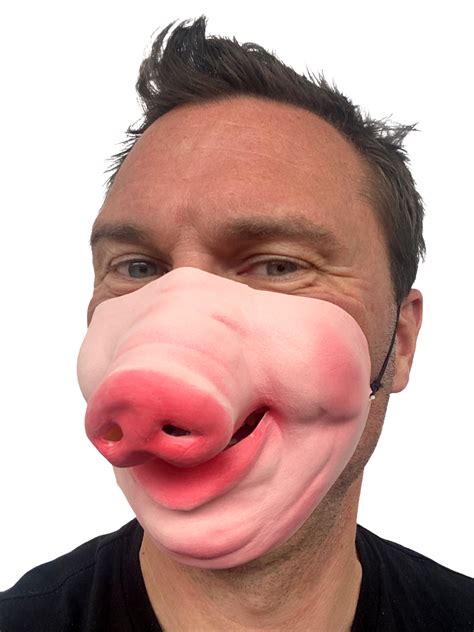 Half Face Pig Nose Snout Mask Latex Fancy Dress Stag Night Novelty Fun Animal | eBay