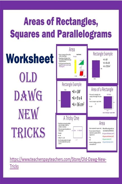 Math: Area of Rectangles, Squares, Parallelograms Worksheet | Maths ...