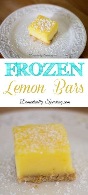 Frozen Lemon Bars Recipe - Domestically Speaking