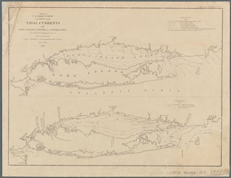 Long Island Sound Tidal Currents Map - 1854 – Nautical Chart Prints