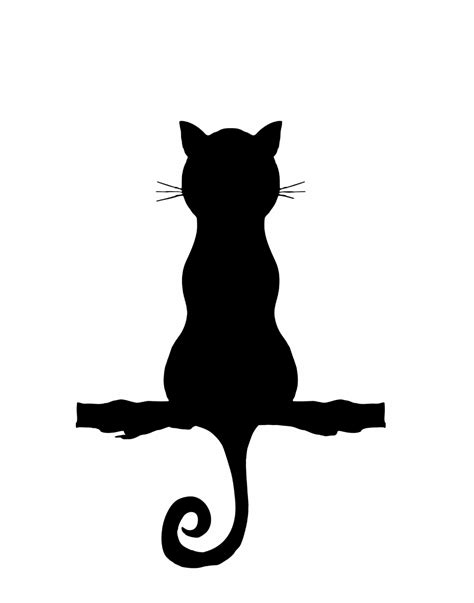 Cat Silhouette Sitting Clipart Free Stock Photo - Public Domain Pictures | Black cat art, Cat ...