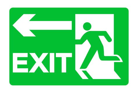 Exit Emergency Green Sign Isolate On White Background,Vector Illustration EPS.10 2261253 Vector ...