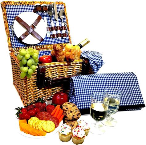 CALIFORNIA PICNIC Picnic Basket Set - 2 Person Picnic Hamper Set - Picnic Tote, Waterproof ...