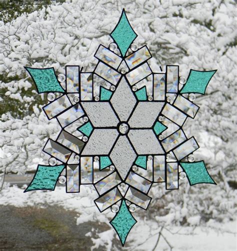 Items similar to Stained Glass Snowflake on Etsy