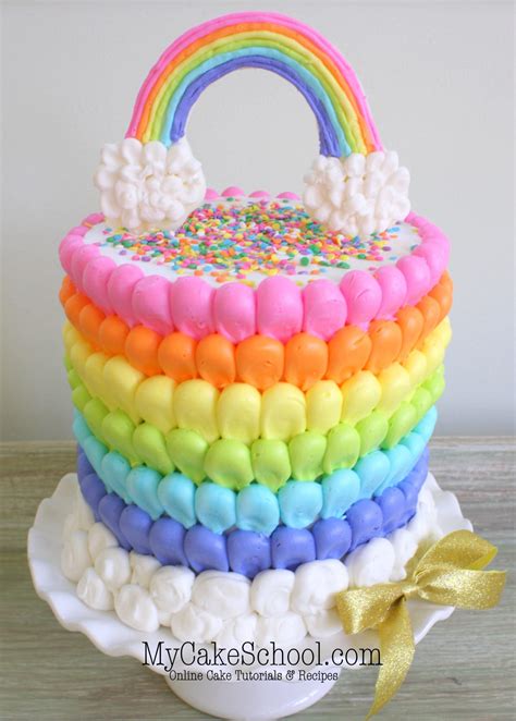 Puffed Rainbow Cake- {free} Cake Decorating Video! | My Cake School