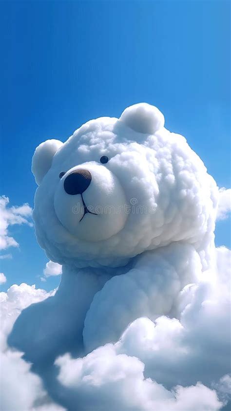 Polar Bear in the Sky from the Clouds Stock Illustration - Illustration of animal, happy: 276666338