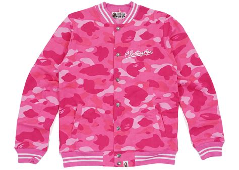 BAPE Color Camo Sweat Varsity Jacket (Ladies) Pink - US