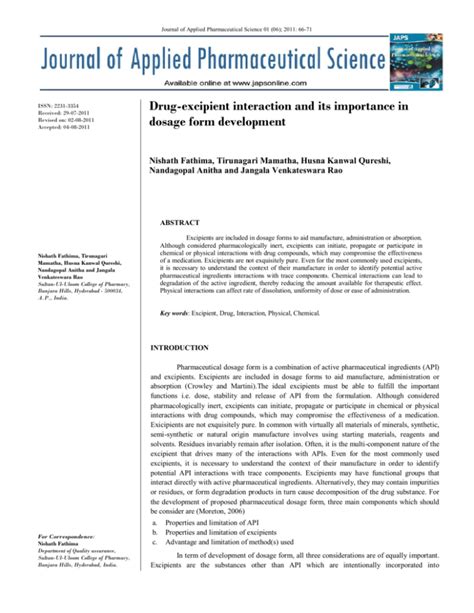 PDF - Journal of Applied Pharmaceutical Science