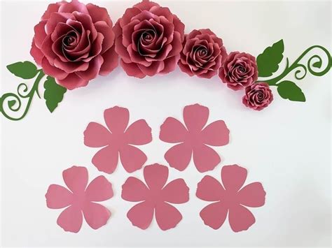 Paper Flowers PDF Tiny Rose 12 Printable Paper Flower Templates Multiple Sizes Trace and Cut ...