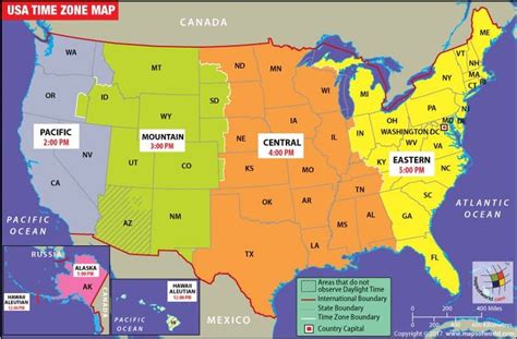 Printable Time Zone Map Of Usa