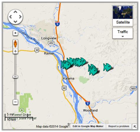 Kalama River Map - The Lunkers Guide