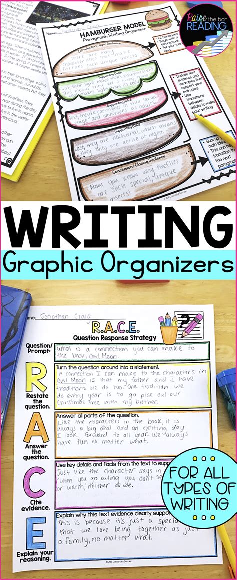 Prewriting Graphic Organizers: Writing Worksheets, Hamburger Paragraph, RACE | Writing graphic ...