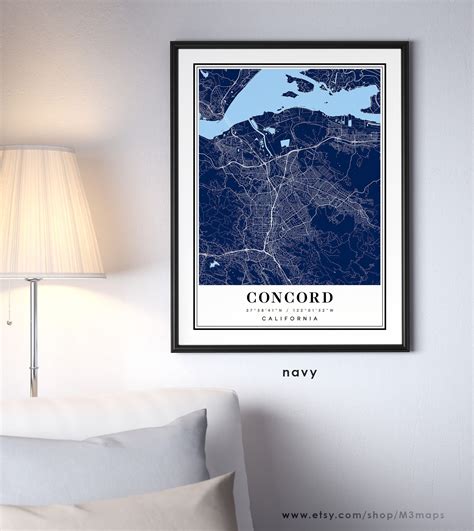 Concord California Map Concord CA Map Concord City Map - Etsy