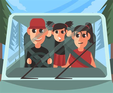 Family Road Trip Vector Vector Art & Graphics | freevector.com