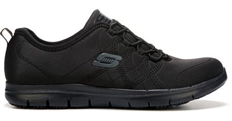 Skechers Rubber Srelt Slip Resistant Shoes in Black - Lyst