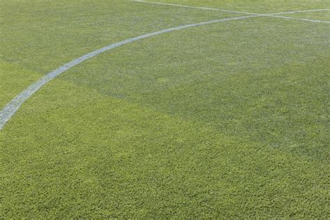 Premium Photo | Soccer field of natural grass seeing the part of the ...