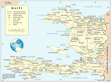 Large detailed road and administrative map of Haiti. Haiti large detailed road and ...