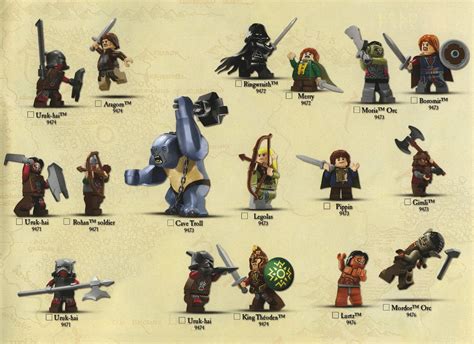 LotR brick: Official LEGO The Lord of the Rings™ minifig checklist pictures