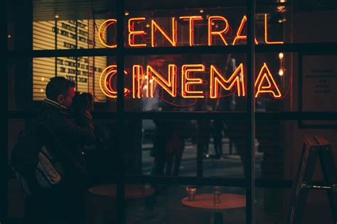 Orange Central Cinema Led Signage · Free Stock Photo