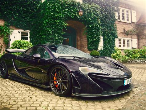 wallpaper mclaren, p1, rain, pavement, side view HD : Widescreen : High Definition : Fullscreen