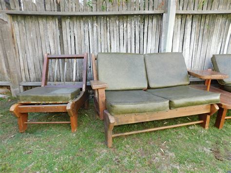 Lot 140 - Vintage Redwood Outdoor Furniture - 2 Loveseats, 2 Chairs and ...