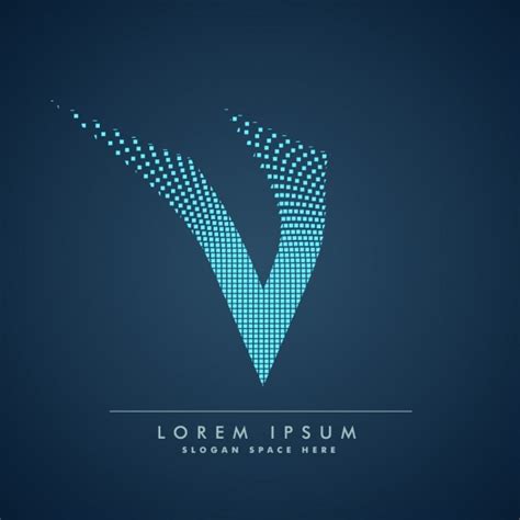 Free Vector | Wavy letter V logo in abstract style