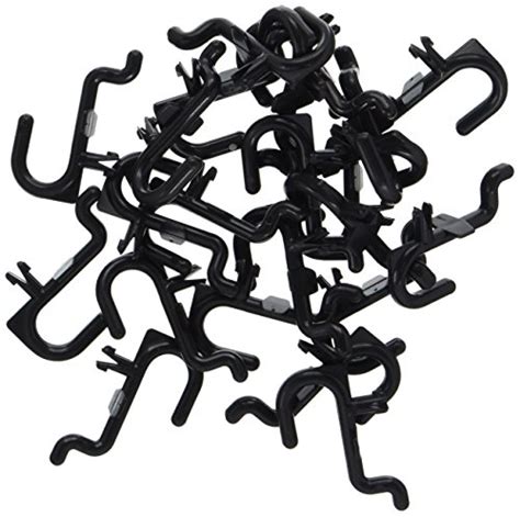 Plastic Black J Style Pegboard Hooks Garage Tool Storage fits 1/4 ...