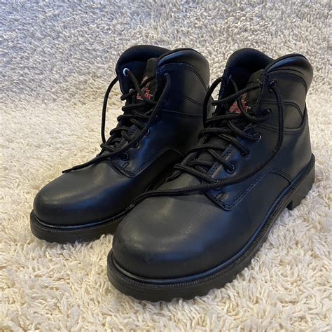 Brahma Black Leather SWAT Combat Boots Steel Toe Work… - Gem