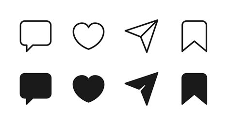 Collection of icon comment, like, share, and save vector illustration 12528228 Vector Art at ...