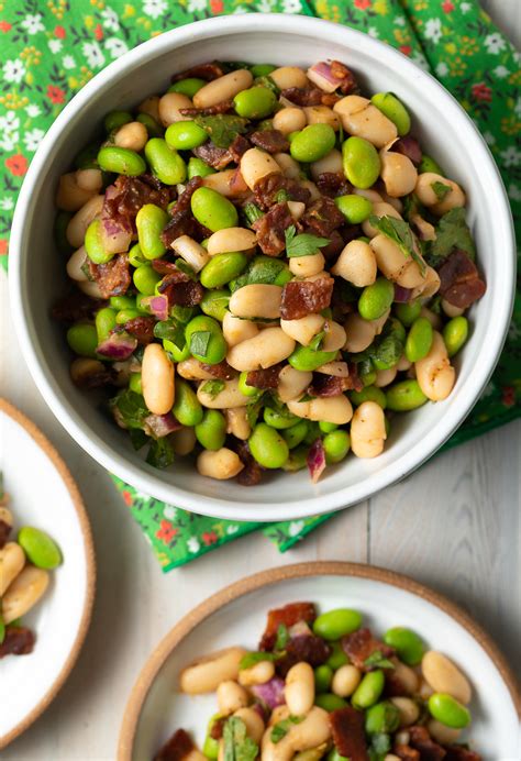 Edamame Salad with White Beans and Bacon - A Spicy Perspective