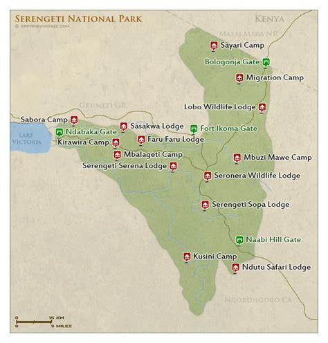 Serengeti National Park Map | Serengeti National Park Safaris