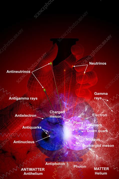 Matter-Antimatter Collision, illustration - Stock Image - C028/0995 - Science Photo Library