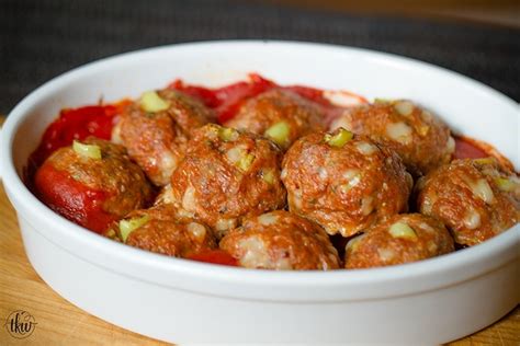 Spicy Three Meat Banana Pepper Meatballs