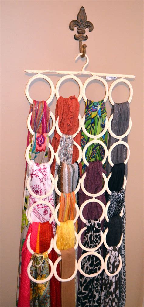 Organize my scarves! | Diy scarf hanger, Scarf organization, Scarf storage