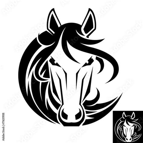 Horse head logo or icon. Inversion version included. Stock Vector ...