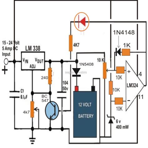 12 Volt 10 Amp Battery Charger Circuit Diagram