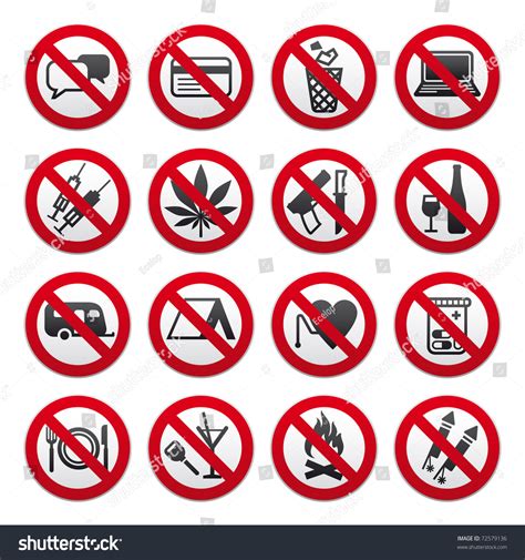 Prohibited Symbols Stock Vector (Royalty Free) 72579136 | Shutterstock