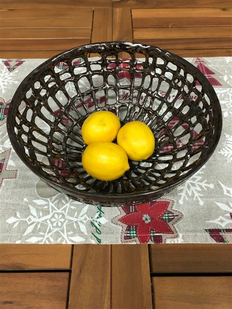 Fruit Bowl Strainer Large Ceramic Bowl Handmade Bowl - Etsy