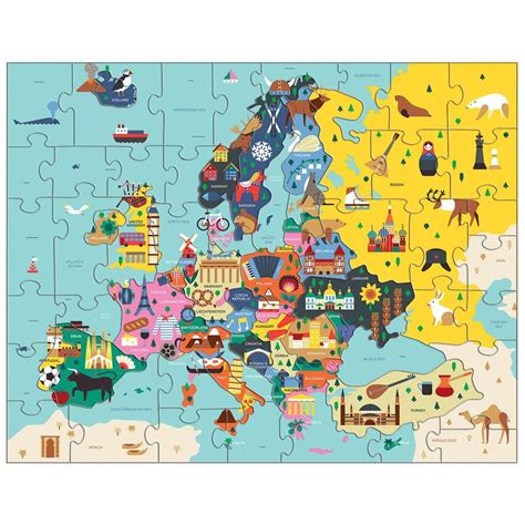 Map Of Europe Geography Puzzle - Mudpuppy | World map puzzle, Map puzzle, Geography map